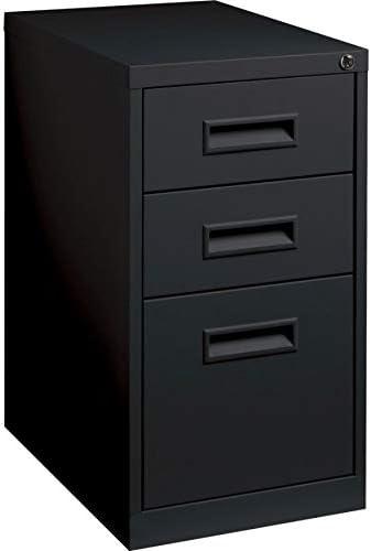 3 Drawers Vertical Steel Lockable Filing Cabinet, Black