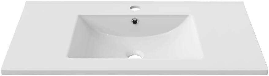 Swiss Madison 47.56'' Single Bathroom Vanity Top in Glossy White with Sink