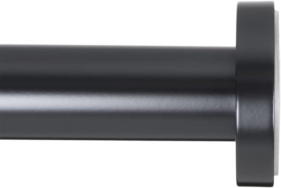 Black Adjustable Steel Tension Curtain Rod, 36-54 Inch