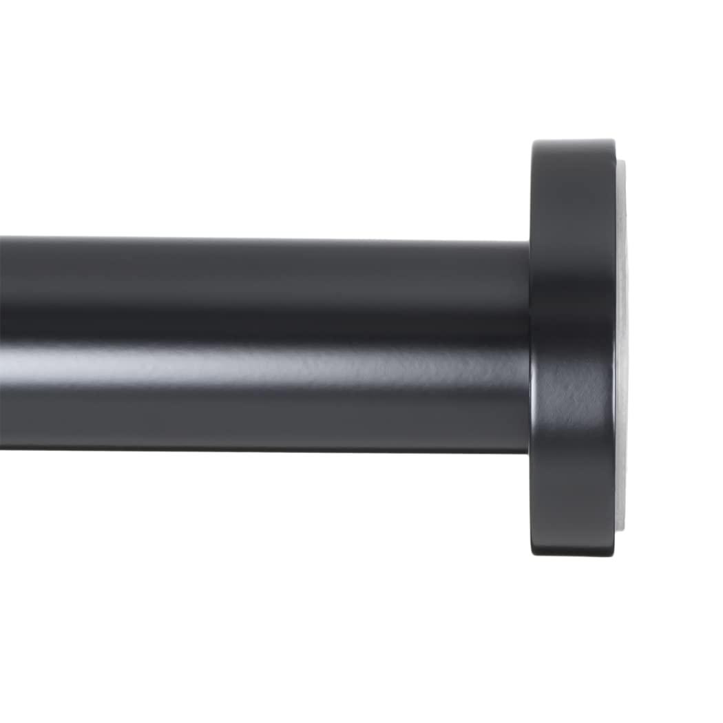 Black Adjustable Steel Tension Curtain Rod, 36-54 Inch