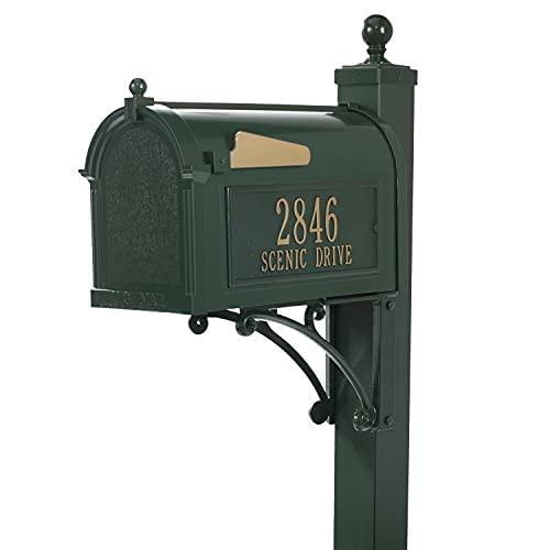 Black Aluminum Capitol Mailbox with Side Address Plaques