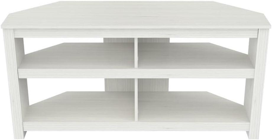 Inval 4-Shelf Corner TV Stand for TVs up to 60”, Washed Oak