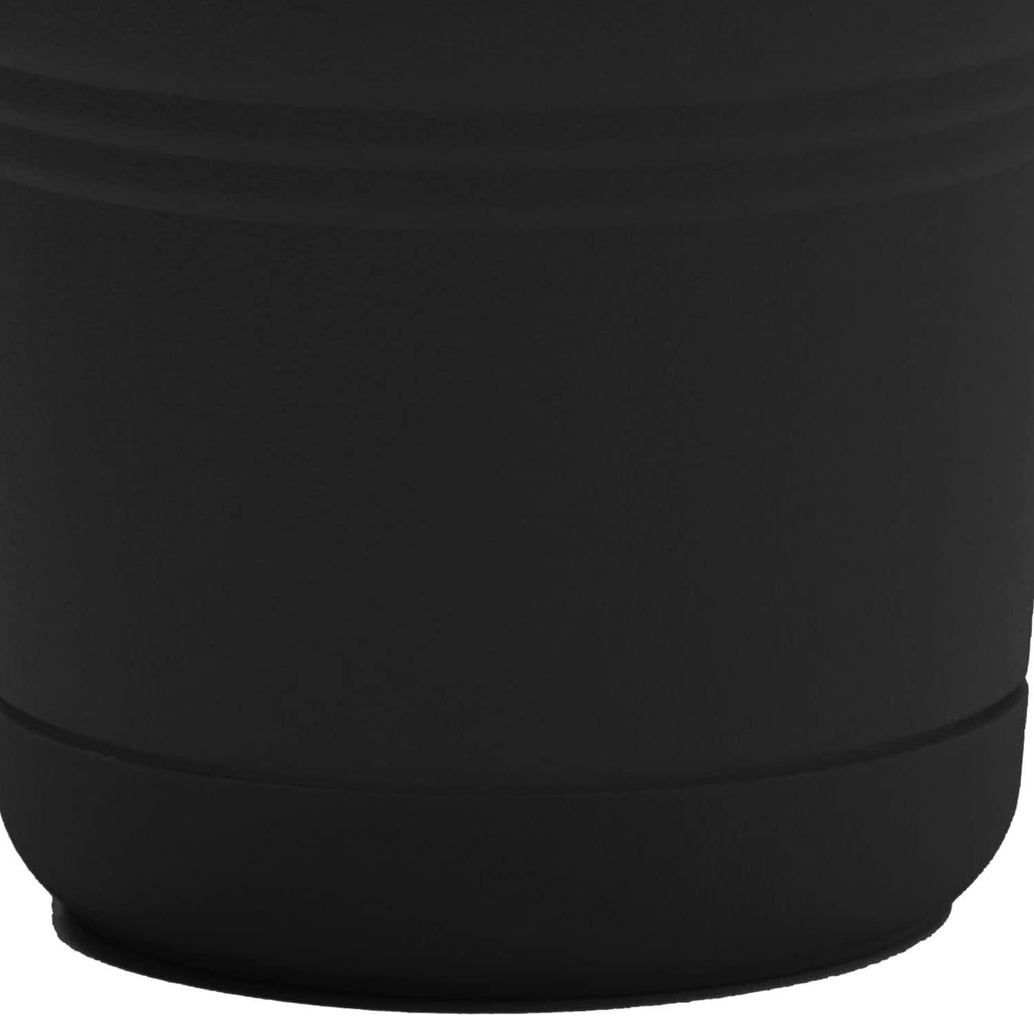 Bloem 14-in Saturn Round Resin Planter with Saucer - Black