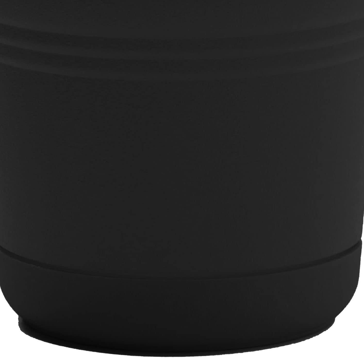 Bloem 14-in Saturn Round Resin Planter with Saucer - Black