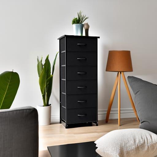 Crestlive Products 6 Drawers Vertical Dresser for Bedroom Storage Tower with Wood Top White