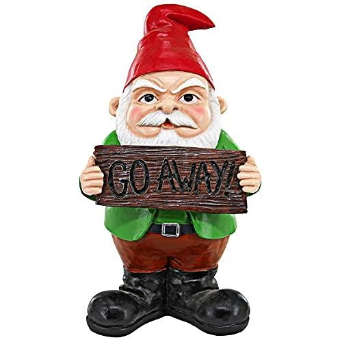 Go Away Sign Gnome Garden Statue