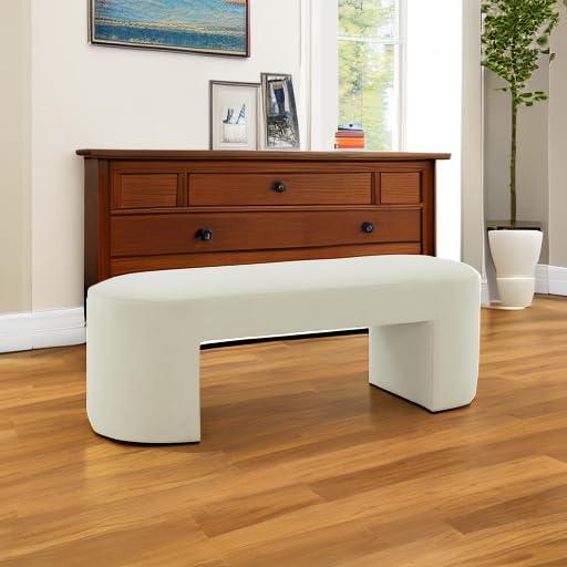 Elena Light Blue Velvet Contemporary Bench