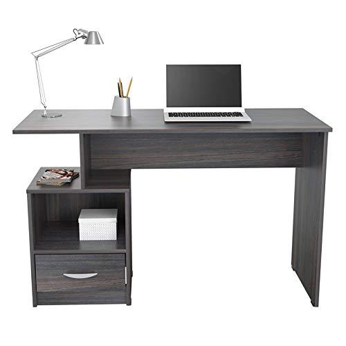 Espresso Chic 47" Wood Writing Desk with Drawer and Open Storage