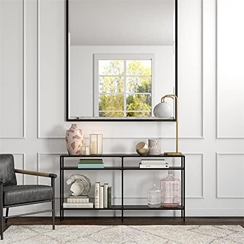 55" Black Bronze Console Table with Metal Shelves - Henn&Hart