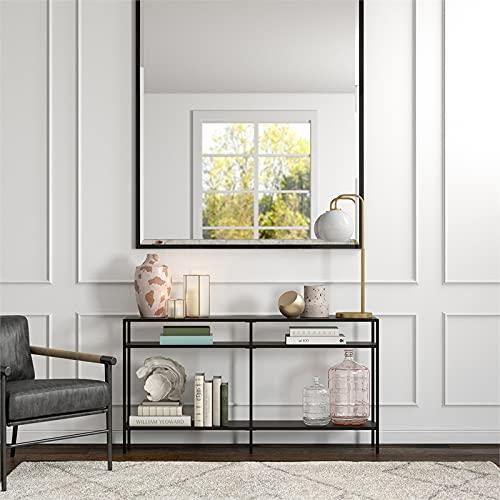 55" Black Bronze Console Table with Metal Shelves - Henn&Hart