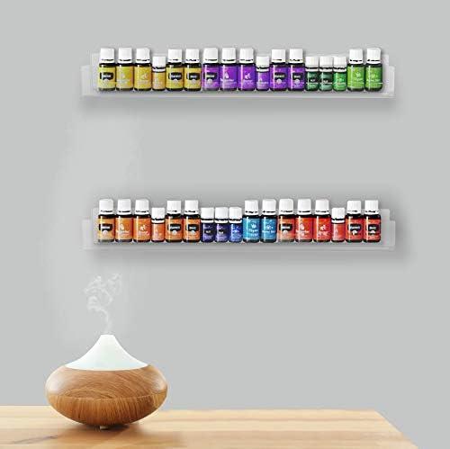 VIVO Dual Acrylic 24" Floating Bookshelves, Clear Wall Display Shelves (2 Pack)