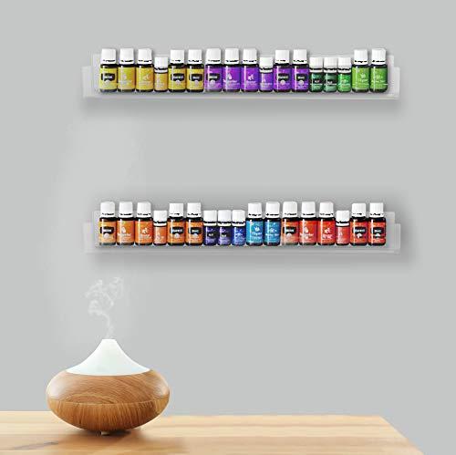 VIVO Dual Acrylic 24" Floating Bookshelves, Clear Wall Display Shelves (2 Pack)