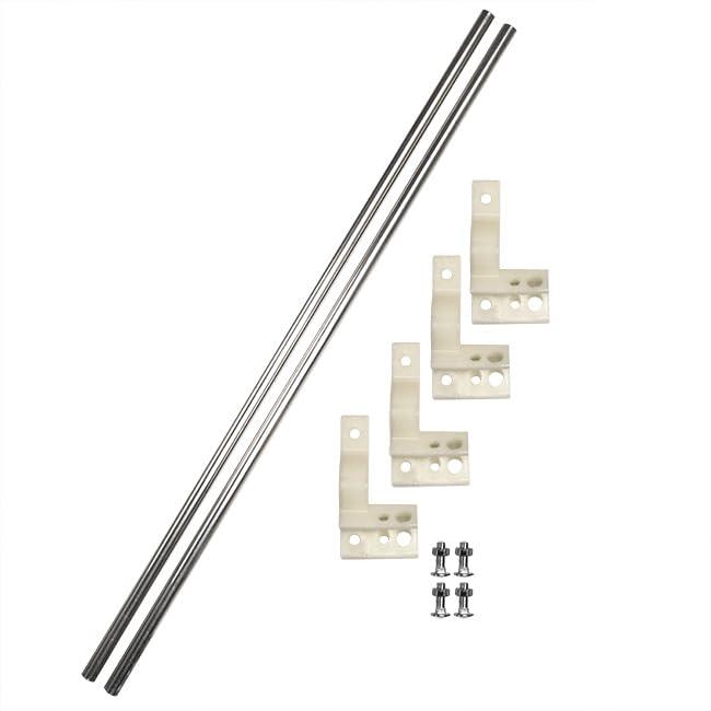 White Steel Telescoping Pole with Clamps and Rods, 15'