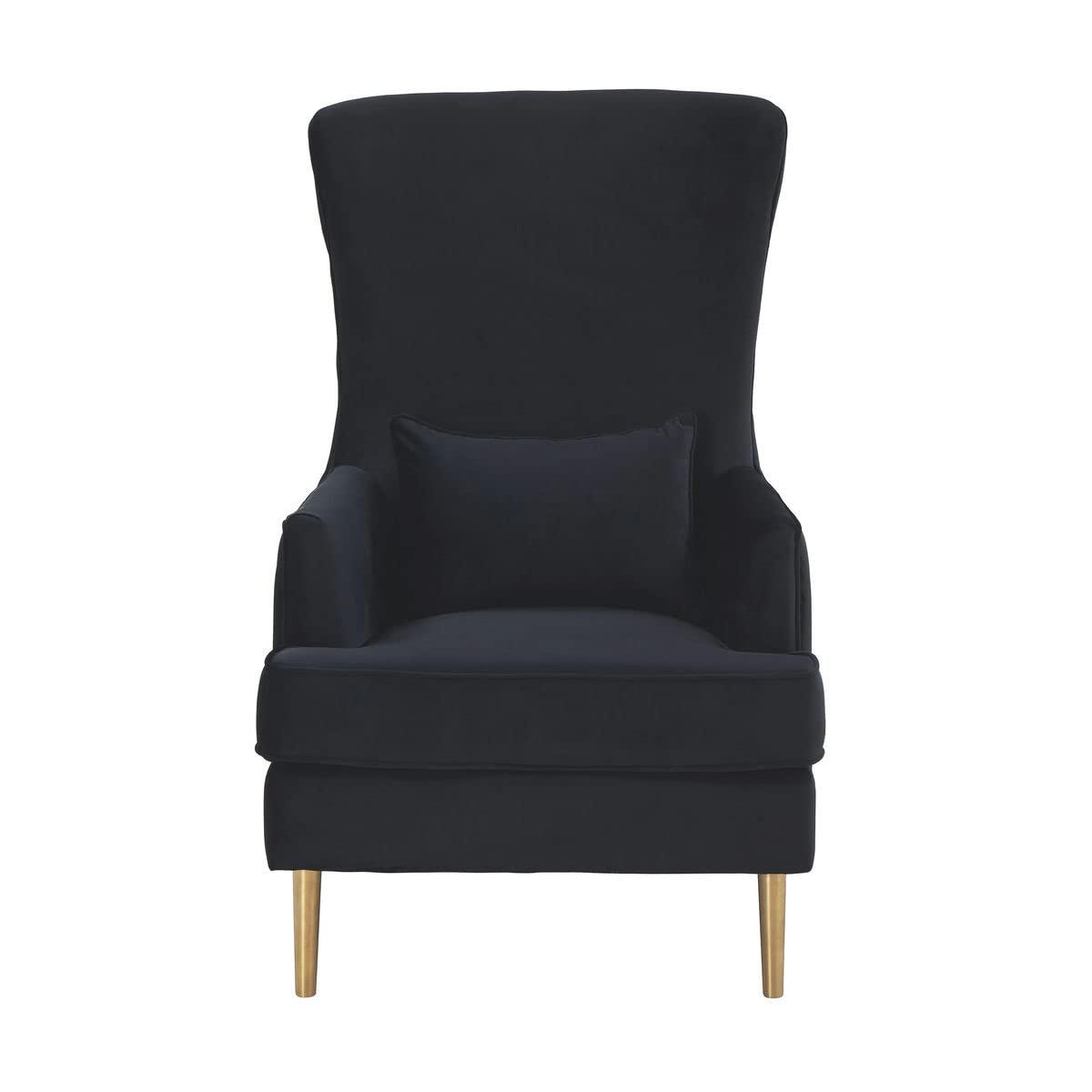 TOV Furniture Alina Black Tall Tufted Back Chair