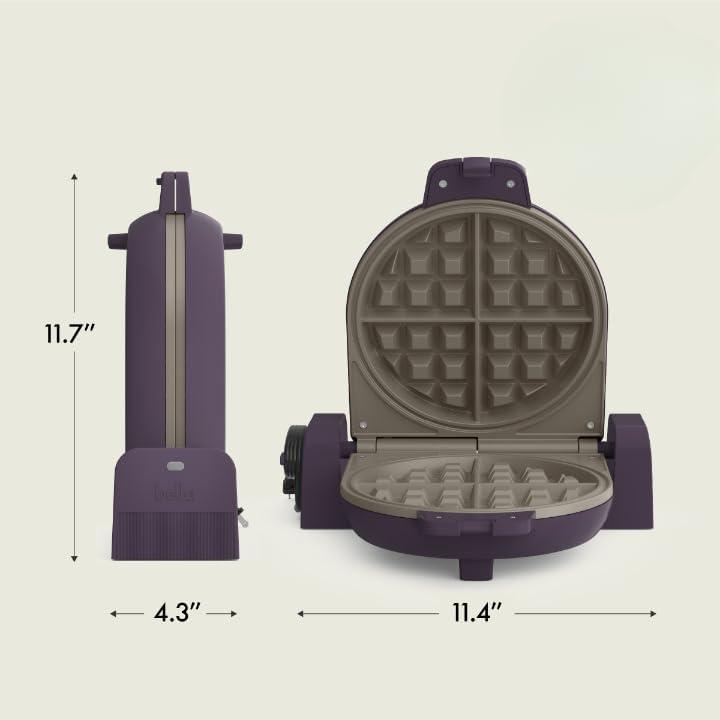 bella Fold & Store Waffle Maker, Fits-anywhere™ kitchenware, Plum