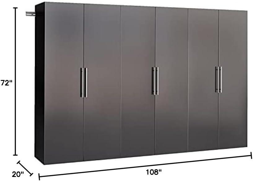 6pc 120" Hangups Storage Cabinet Set Black - Prepac: Wall Mounted, Workshop Organization, Secure Mounting