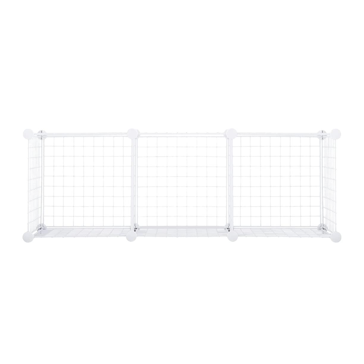 Rubbermaid 3-Piece Stackable Modular Storage Cube Set, Closet Organizer, White