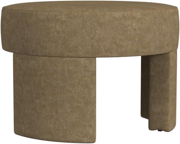 Sophia Ottoman Mocha - HomePop: Velvet Upholstered, Footrest, Round Bench, No Assembly Required