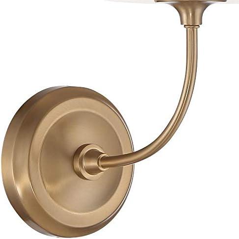 Vibrant Gold Geometric Sconce with White Glass Shade