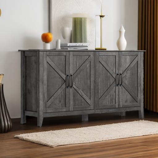 Wrought Studio™ Yvette 59"W Credenza Sideboard, Buffet Storage Cabinet