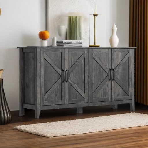 Wrought Studio™ Yvette 59"W Credenza Sideboard, Buffet Storage Cabinet