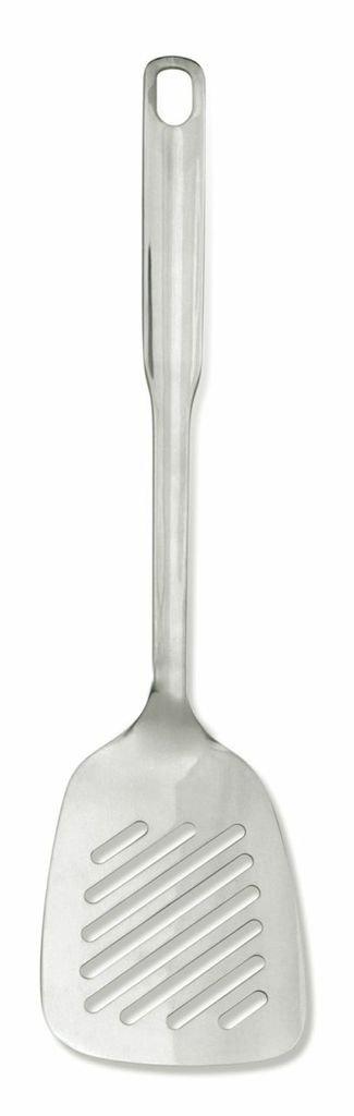 Polished Stainless Steel Slotted Turner, 13.5-Inch