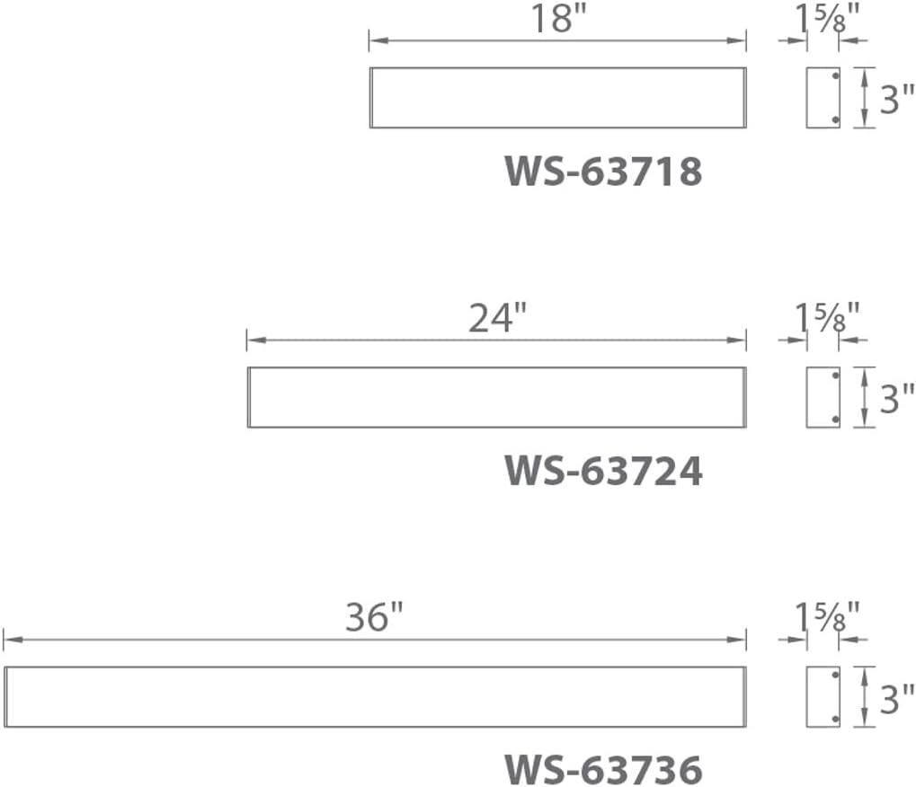 WAC Lighting Strip 18" 1-Light 3000K Aluminum Bathroom Vanity Light in Gray