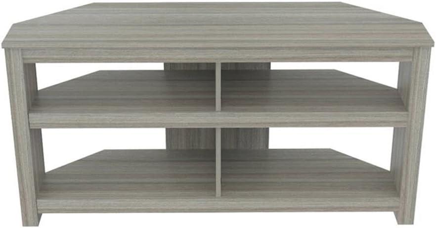 Inval 4-Shelf Corner TV Stand for TVs up to 60”, Washed Oak