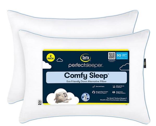 Serta Perfect Sleeper Comfy Sleep Eco-Friendly Bed Pillow Standard/Queen (2 Pk)