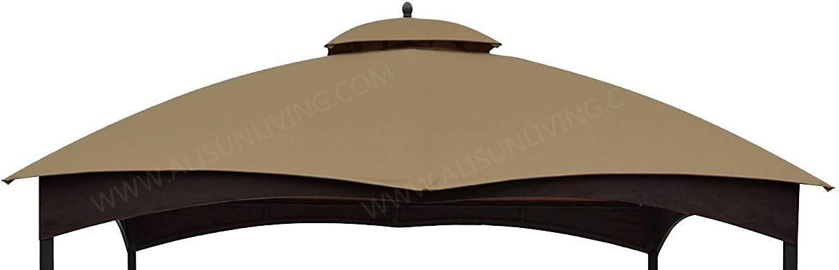Golden Brown UV-Protected Rectangular Gazebo Canopy Top