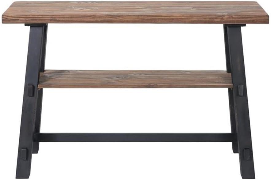 48" Odin Solid Wood Console Table with Shelf Black - Alaterre Furniture: Mid-Century Style, Pine Frame, Easy to Assemble