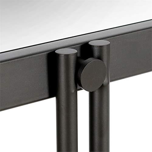 Evelyn&Zoe Contemporary 48 in. Blackened Bronze Metal Desk with Glass Top