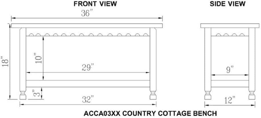 Country Cottage Bench, Red Antique