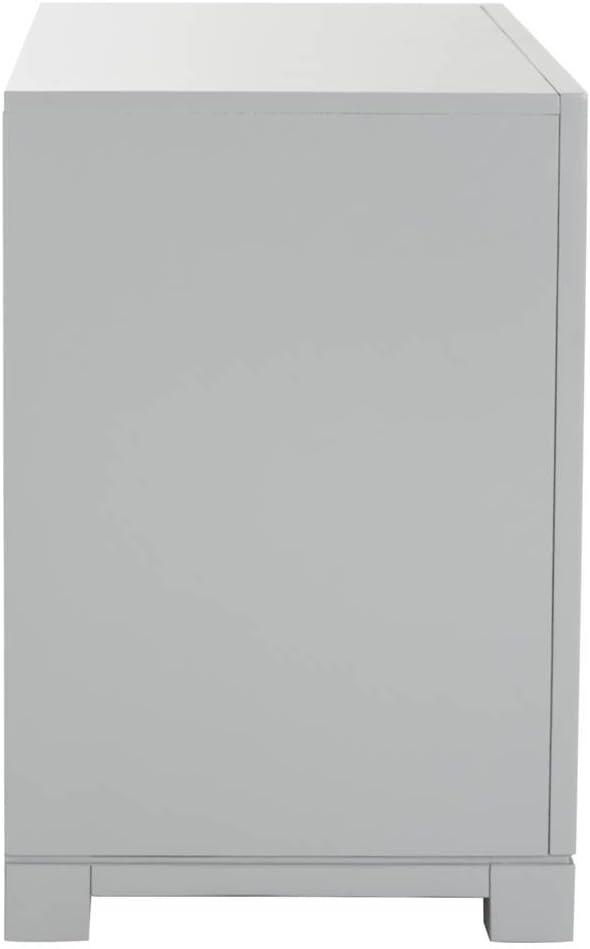Raina 3 Drawer Greek Key Nightstand - Grey - Safavieh