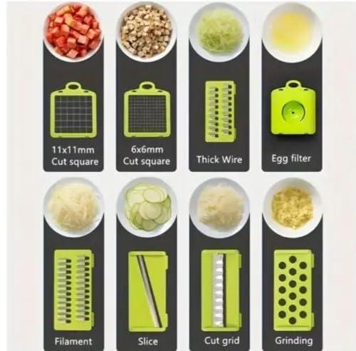 Vegetable Chopper,Pro Onion Chopper,14 in1 Multifunctional Food Chopper,Kitchen Veggie Chopper with 8 Blades,Vegetable Chopper With Container ,Vegetable Slicer Dicer Cutter,Salad,Garlic Chopper