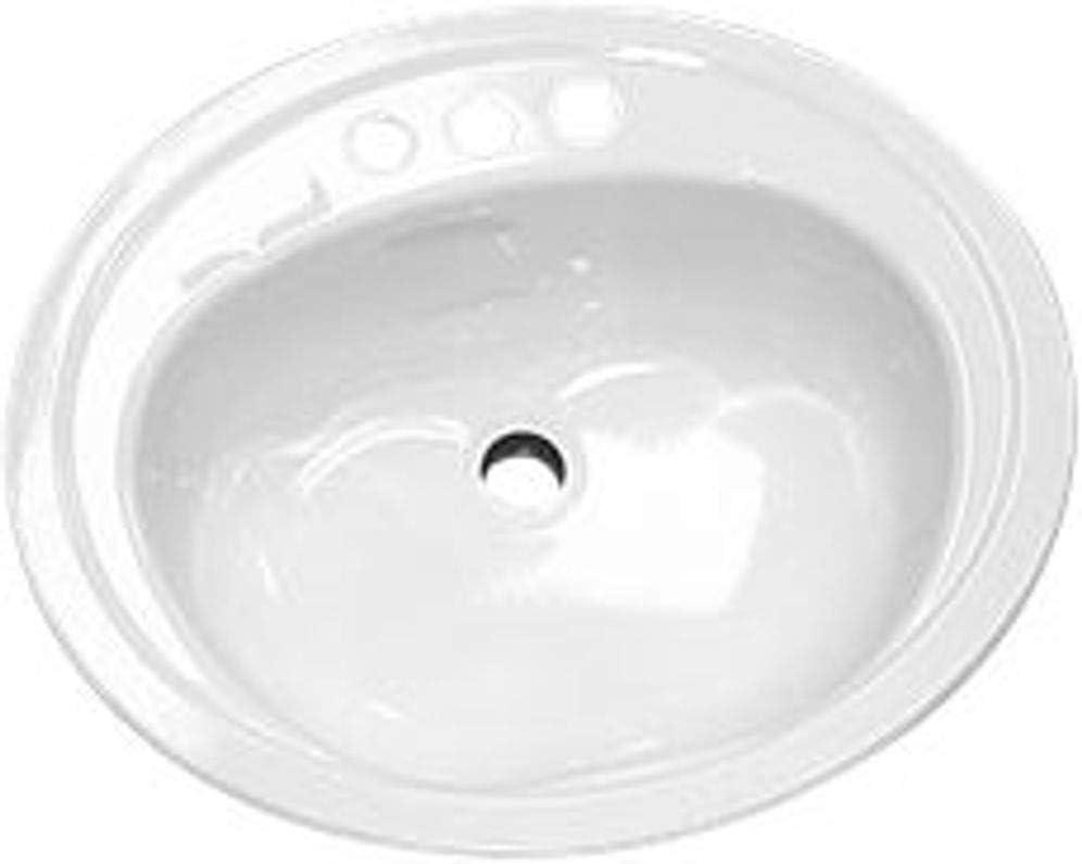 Bootz Azalea White Enameled Steel 20in Oval Single Sink