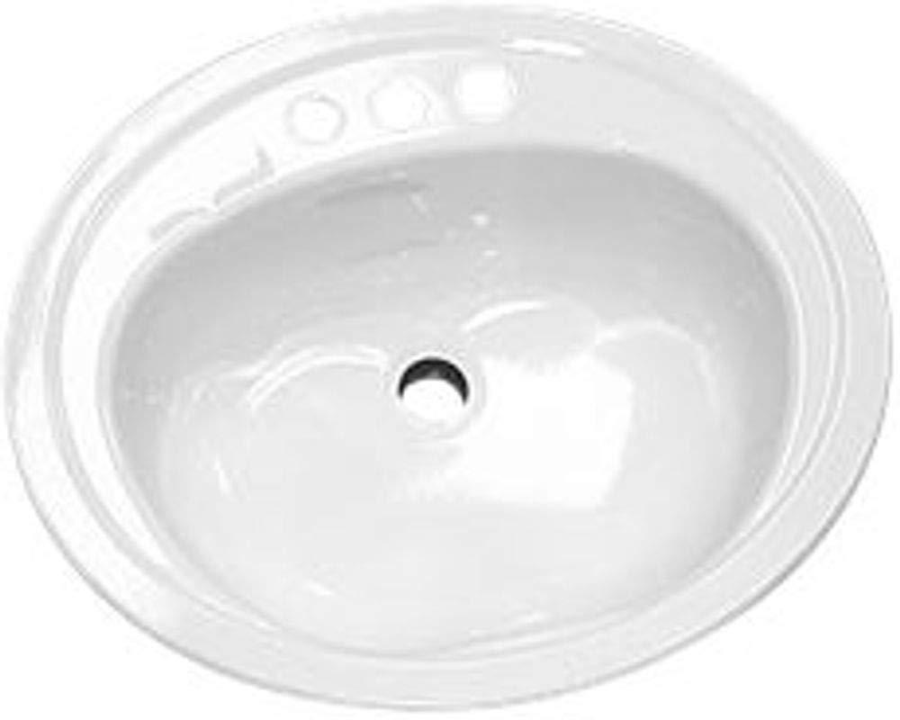 Bootz Azalea White Enameled Steel 20in Oval Single Sink