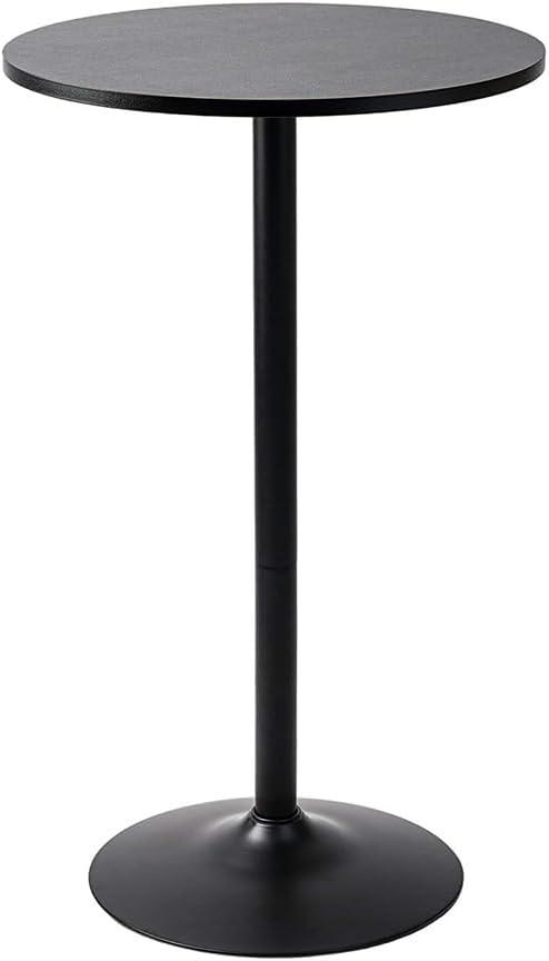 Pearington Santina, Single Round Cocktail Bar, Pub, and Bistro High Top Table with Black Top and Base