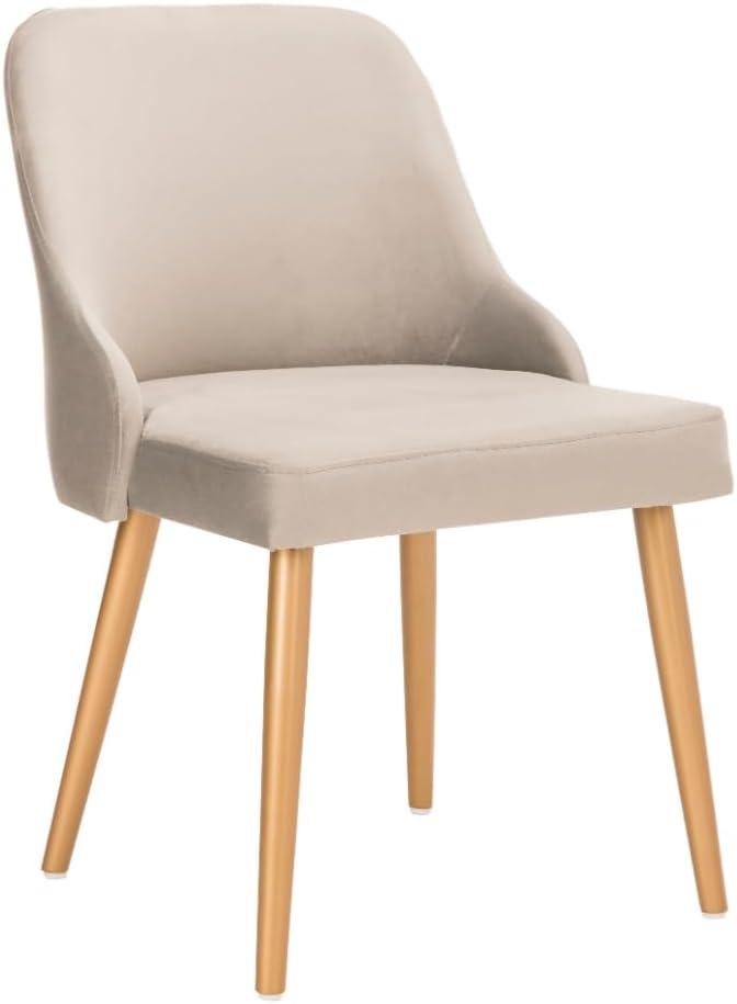 Lulu Upholstered Dining Chair (Set of 2) - Grey/Gold - Safavieh