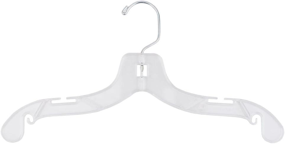 14 inch Clear Plastic Junior Dress Hangers - Case of 100
