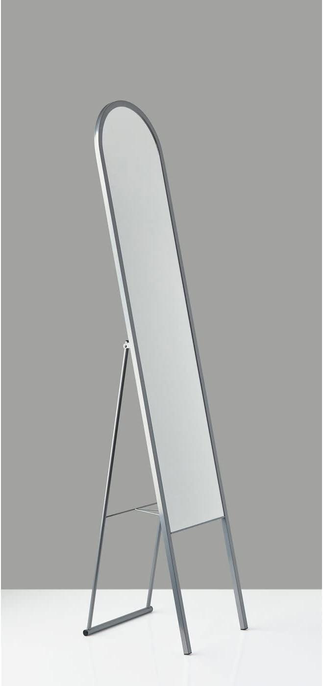 Elegant Silver Full-Length Freestanding Rectangular Mirror