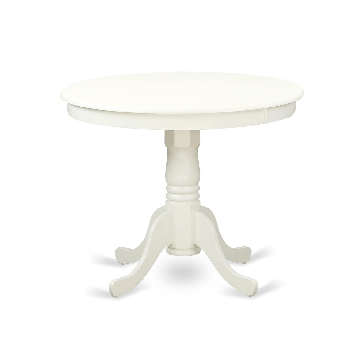 East West Furniture,Round Modern Dining Table Linen White Color Table