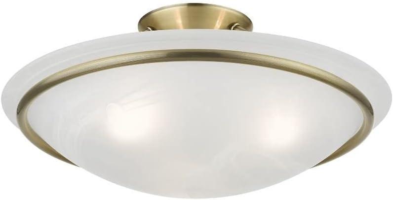 Livex Lighting Newburgh 3 - Light Semi-Flush Mount in Black