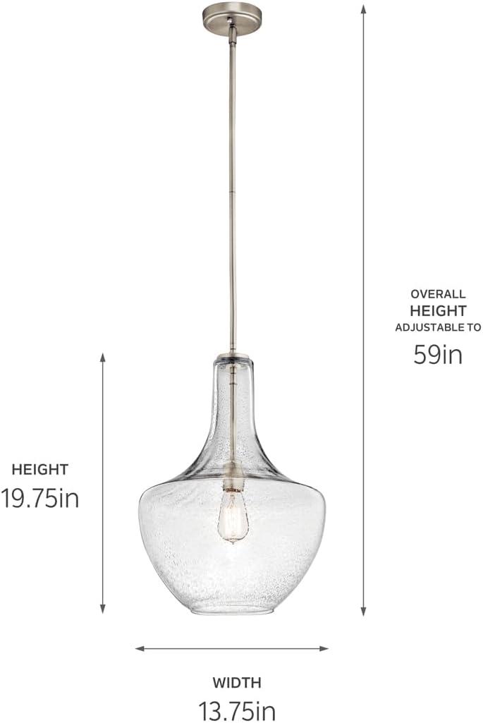1 - Light Brushed Nickel Teardrop Pendant