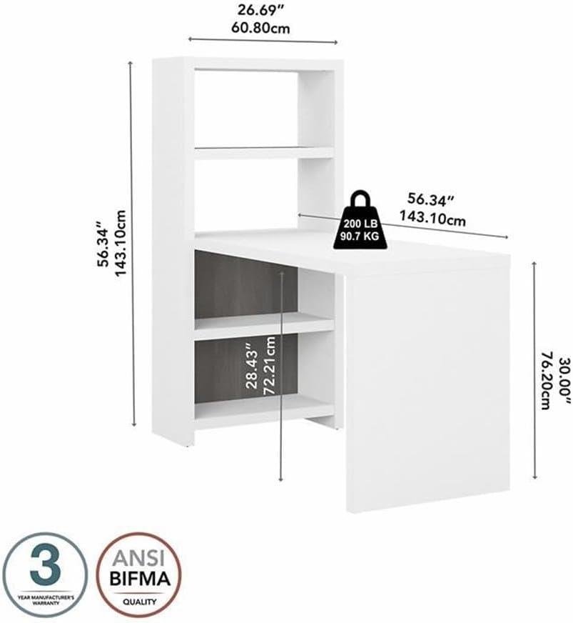 Echo White and Gray Counter Height Dining Table with Shelves