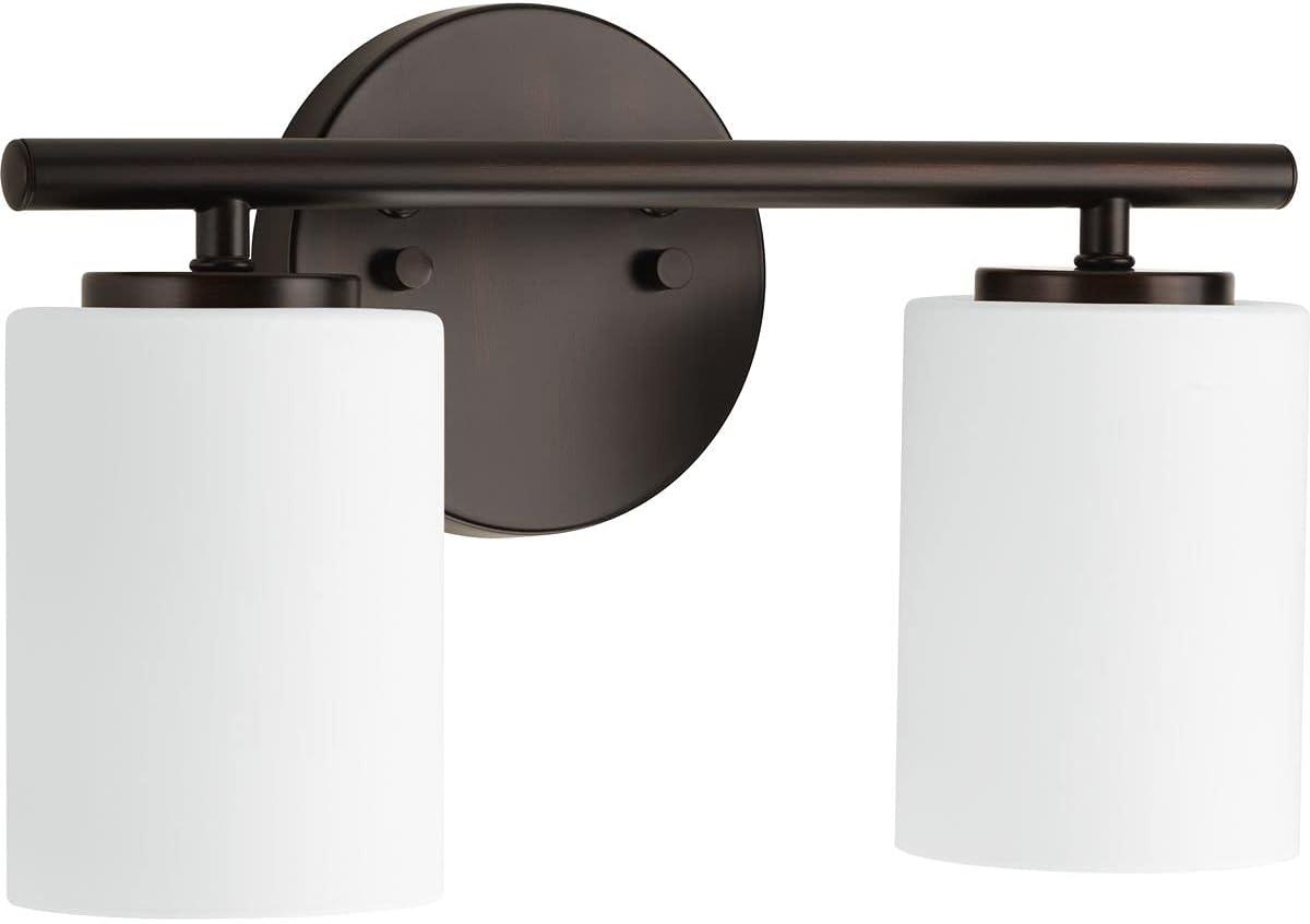 Progress Lighting Replay Collection 2-Light Bath Vanity, Brushed Nickel, Shade Included
