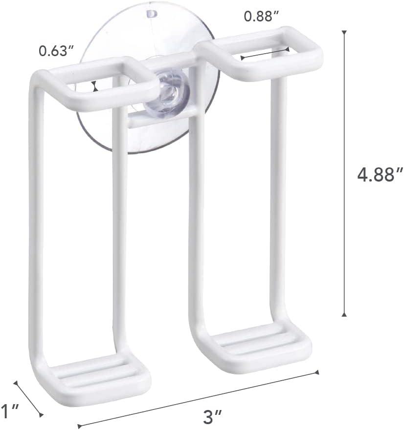 Yamazaki Home Tower Yamazaki Home Toothbrush Holder, Suction Cup Organizer For Bath, Steel, Water Resistant