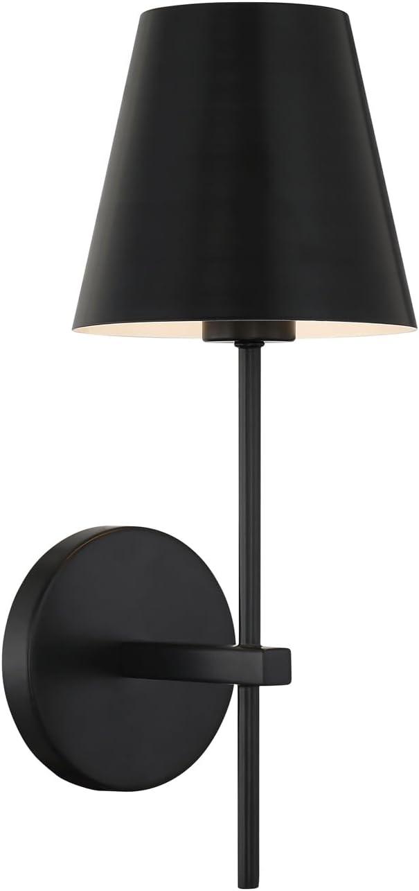 Crystorama Xavier 1 Light Matte Black Wall Mount - 6'' W x 15'' H x 7'' D