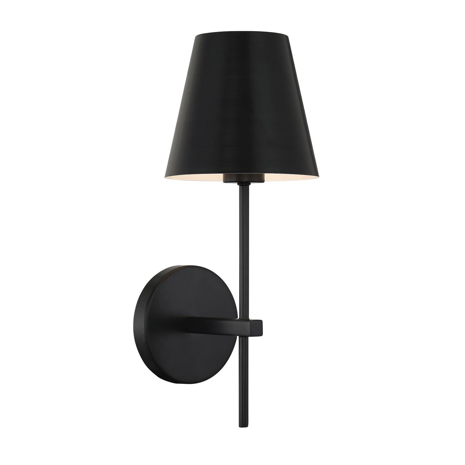 Crystorama Xavier 1 Light Matte Black Wall Mount - 6'' W x 15'' H x 7'' D