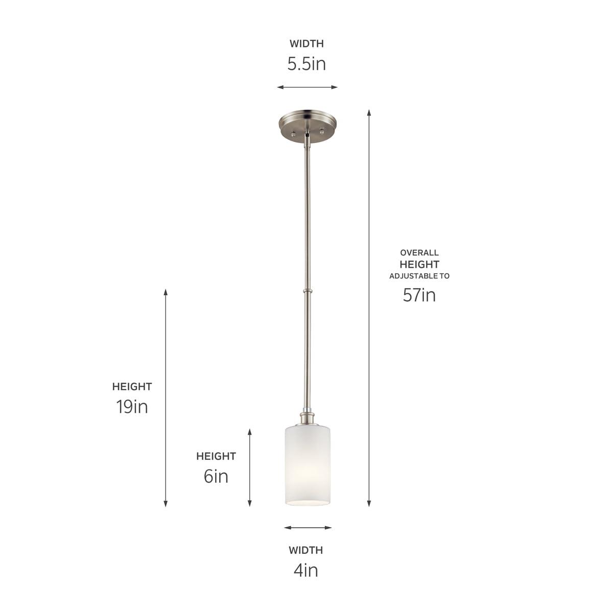 Kichler Lighting Joelson 1 - Light Pendant in  Brushed Nickel